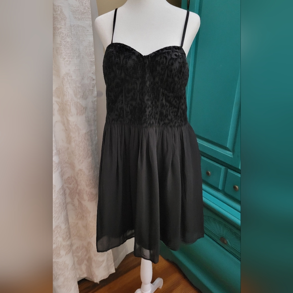 Chic Black Velvet Corset Top Mini Dress